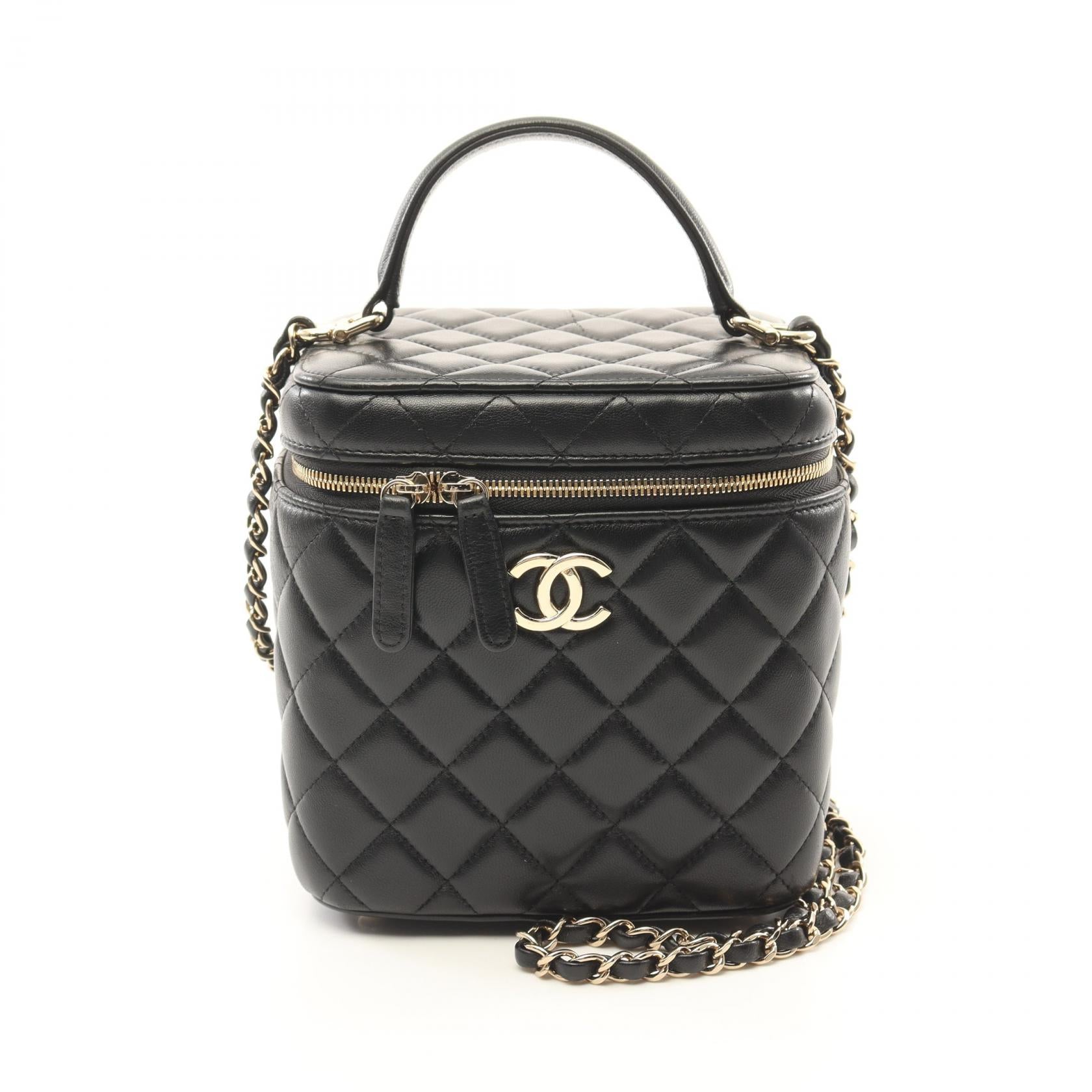 Chanel Lambskin Matelasse Shoulder Bag Black