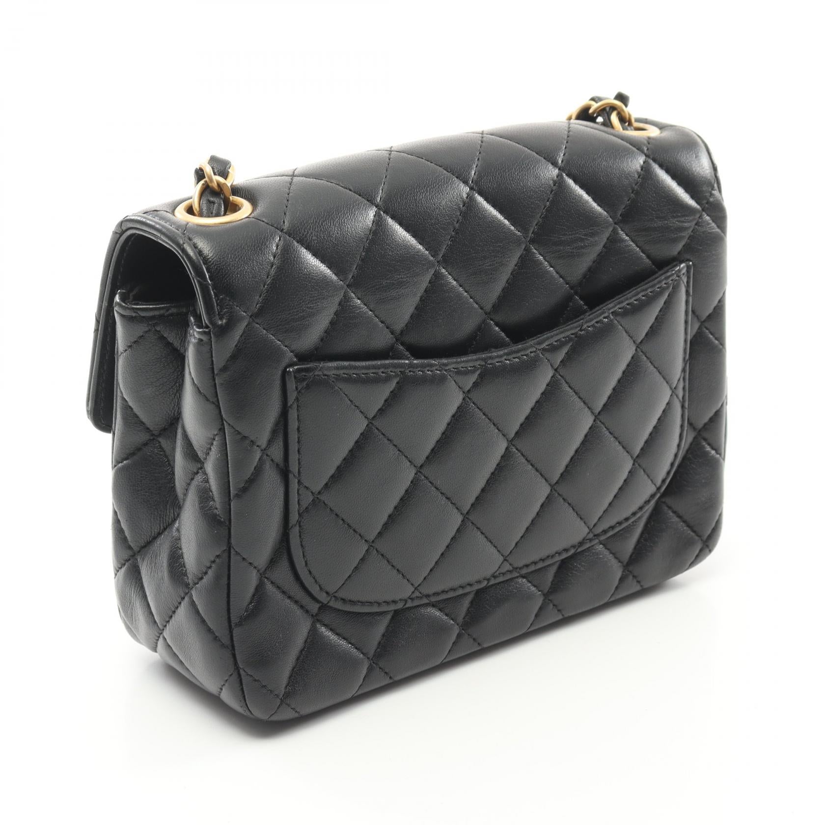 Chanel Mini Matelasse Lambskin Shoulder Bag Black