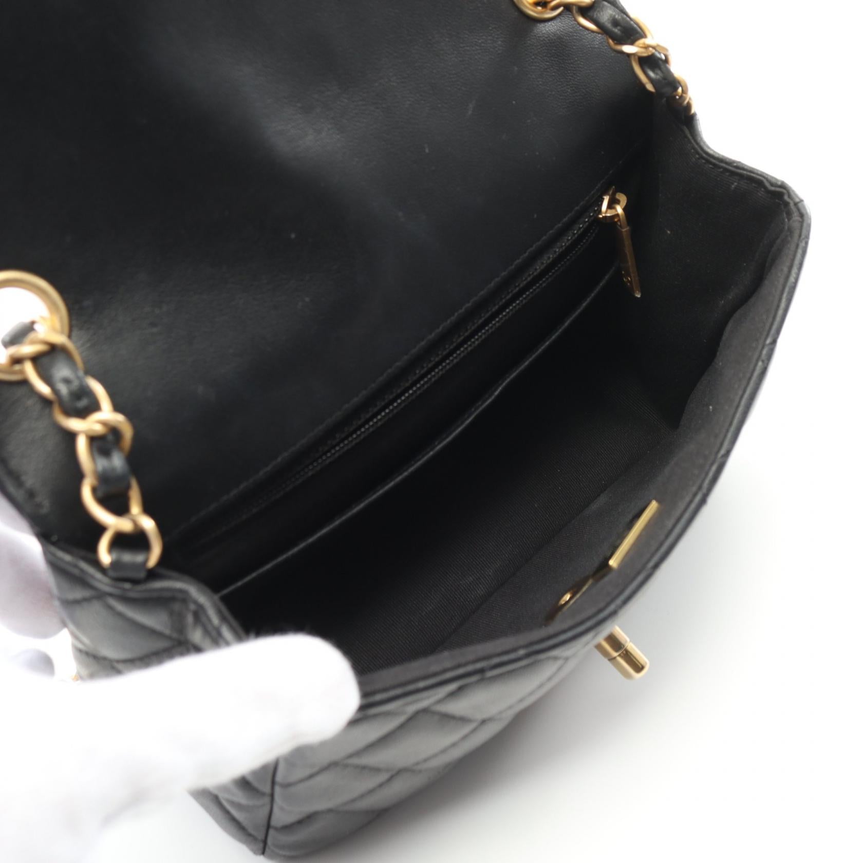 Chanel Mini Matelasse Lambskin Shoulder Bag Black