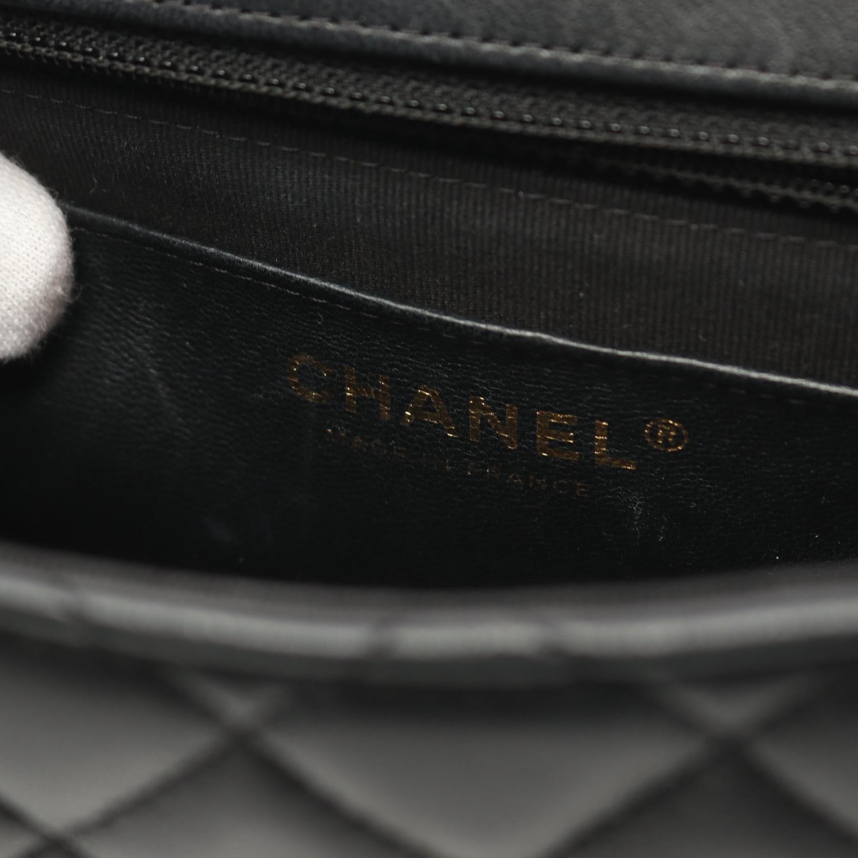 Chanel Mini Matelasse Lambskin Shoulder Bag Black