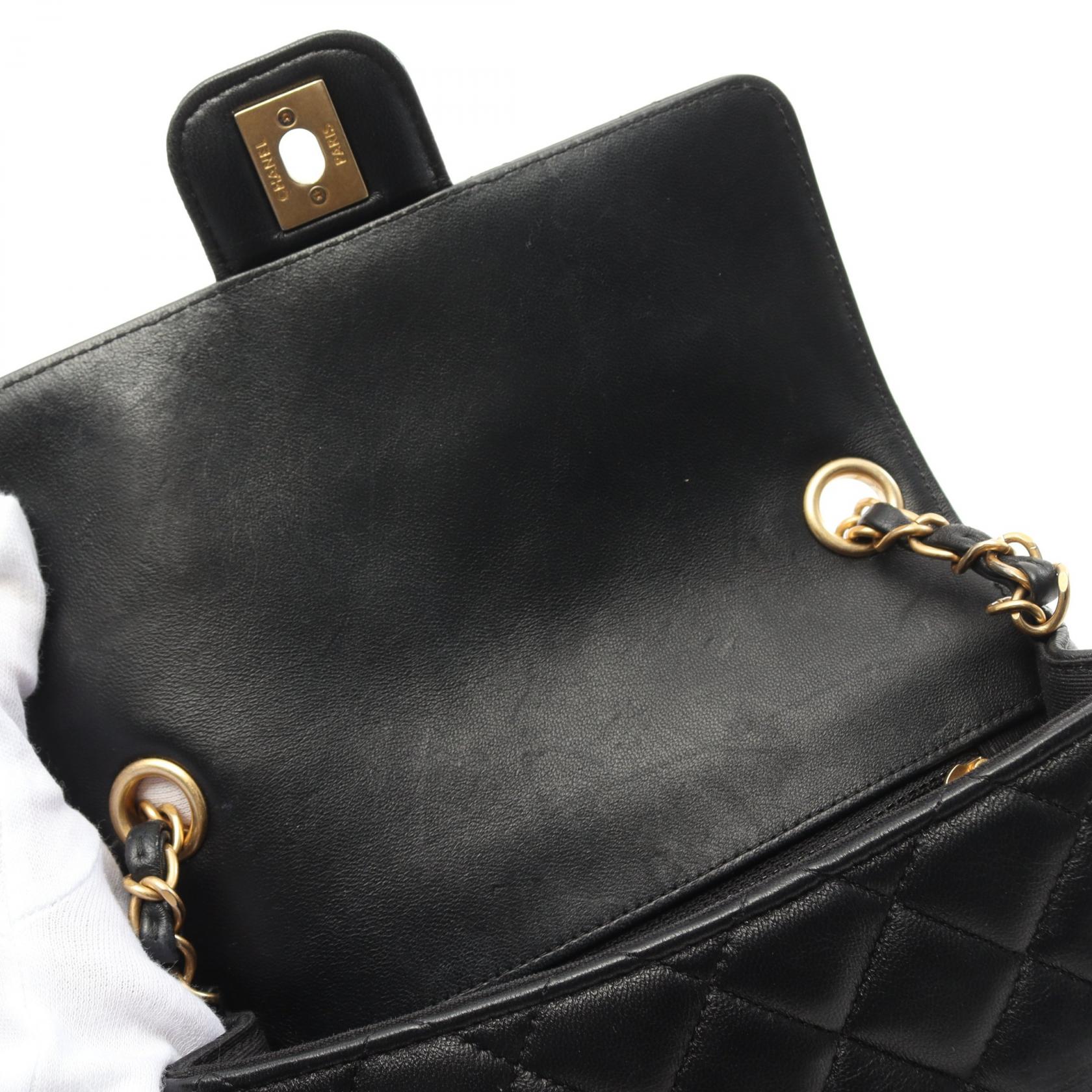 Chanel Mini Matelasse Lambskin Shoulder Bag Black