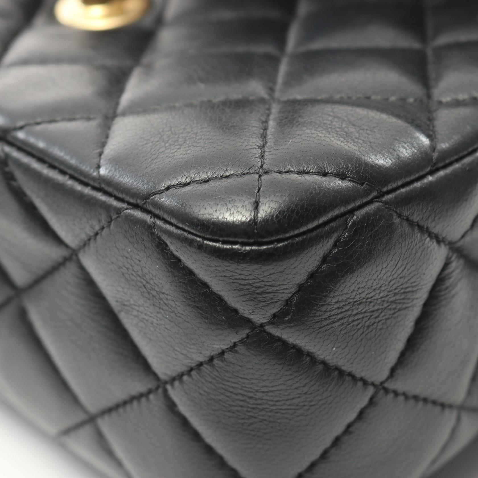 Chanel Mini Matelasse Lambskin Shoulder Bag Black