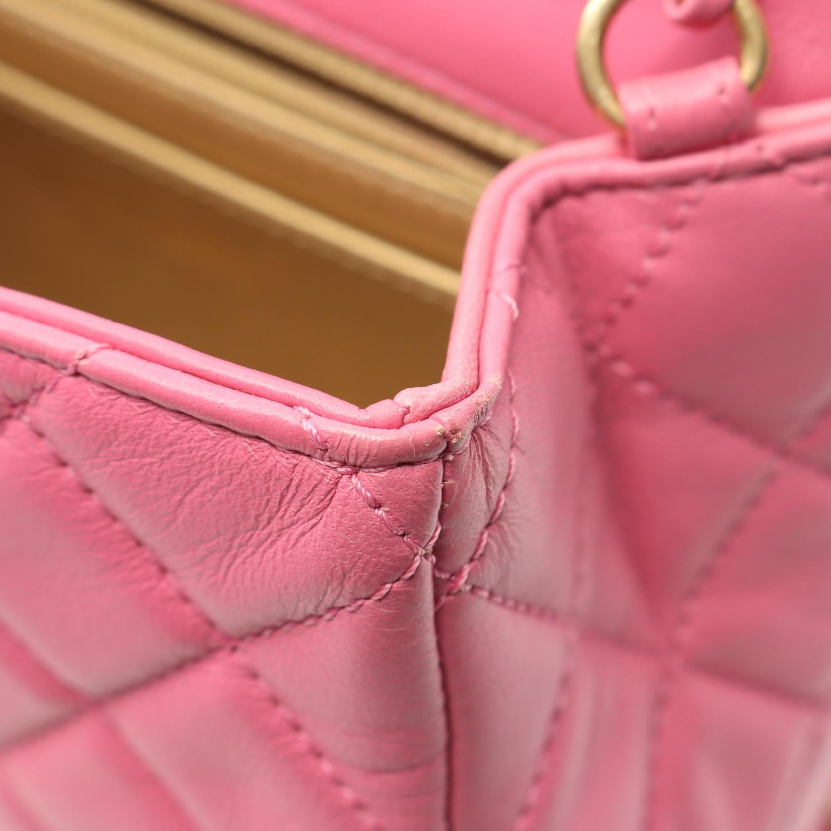 Chanel Lambskin Matelasse Shoulder Bag Pink