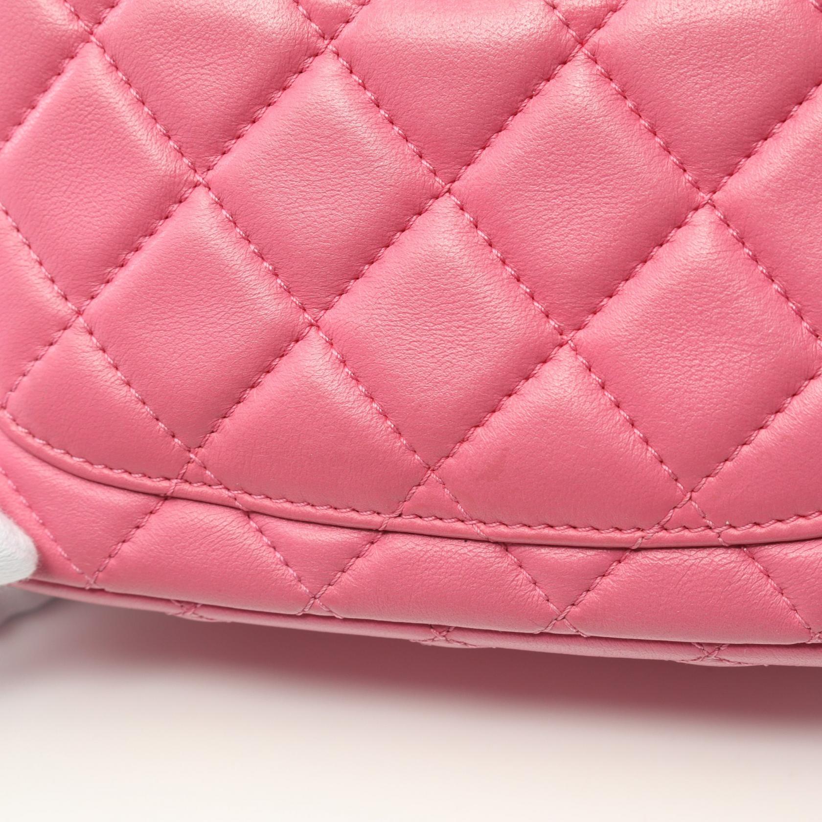 Chanel Lambskin Matelasse Shoulder Bag Pink