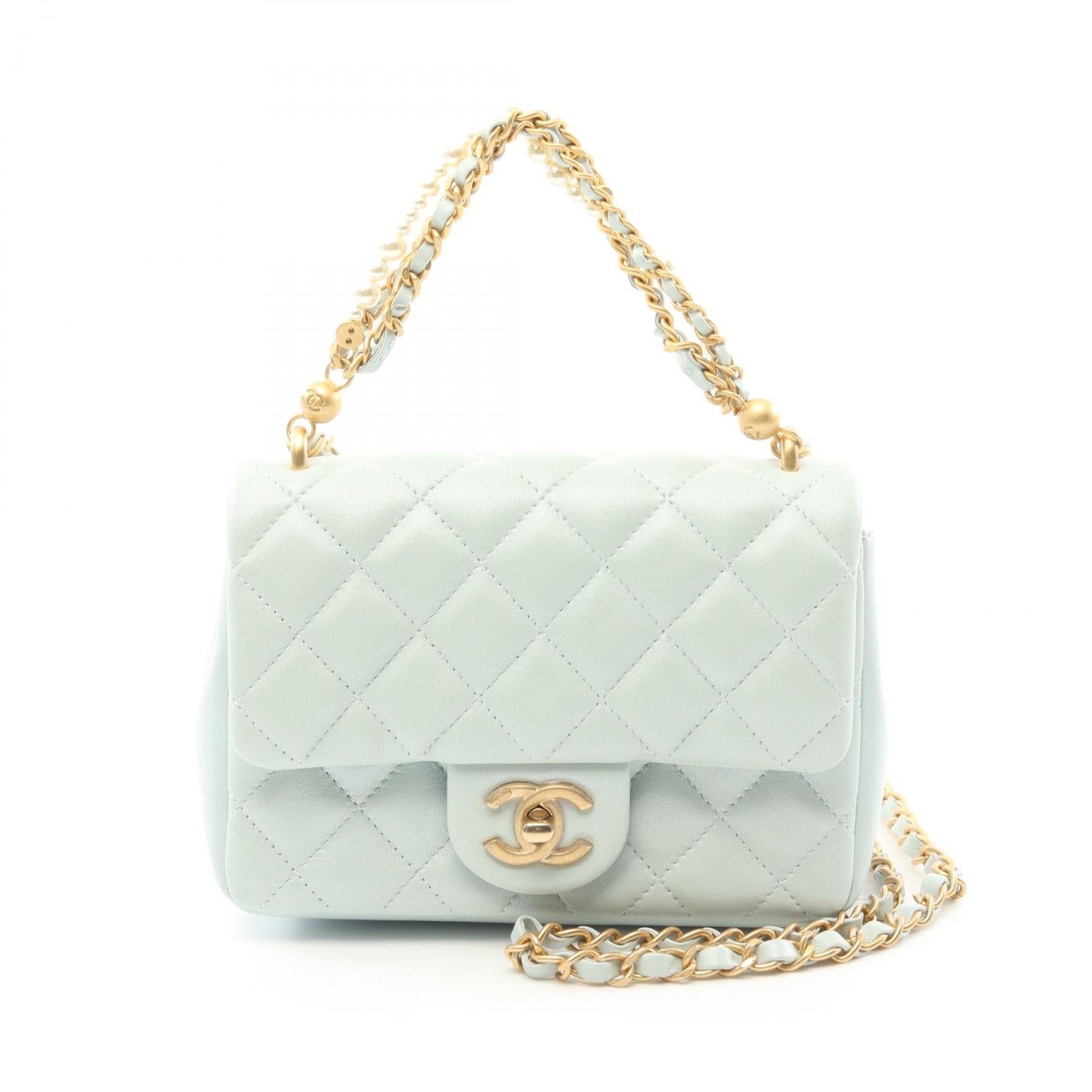 Chanel Mini Matelasse Shoulder Bag Green