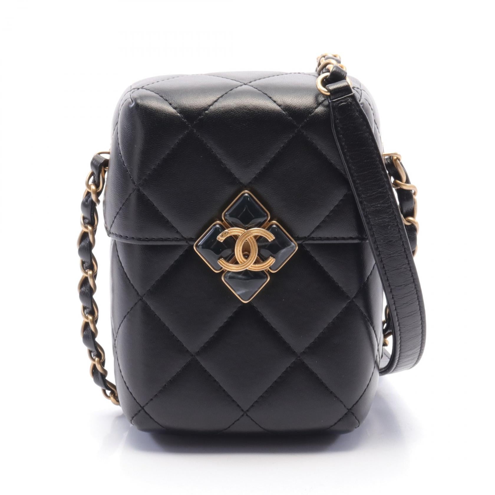 Chanel Lambskin Matelasse Shoulder Bag Black