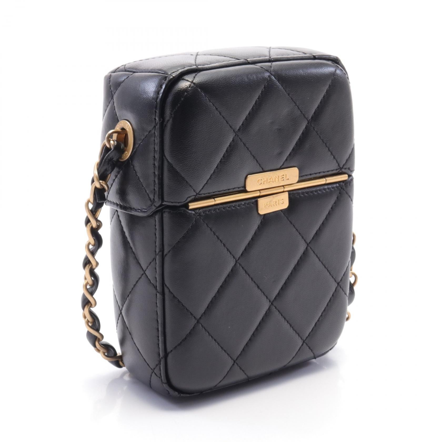 Chanel Lambskin Matelasse Shoulder Bag Black