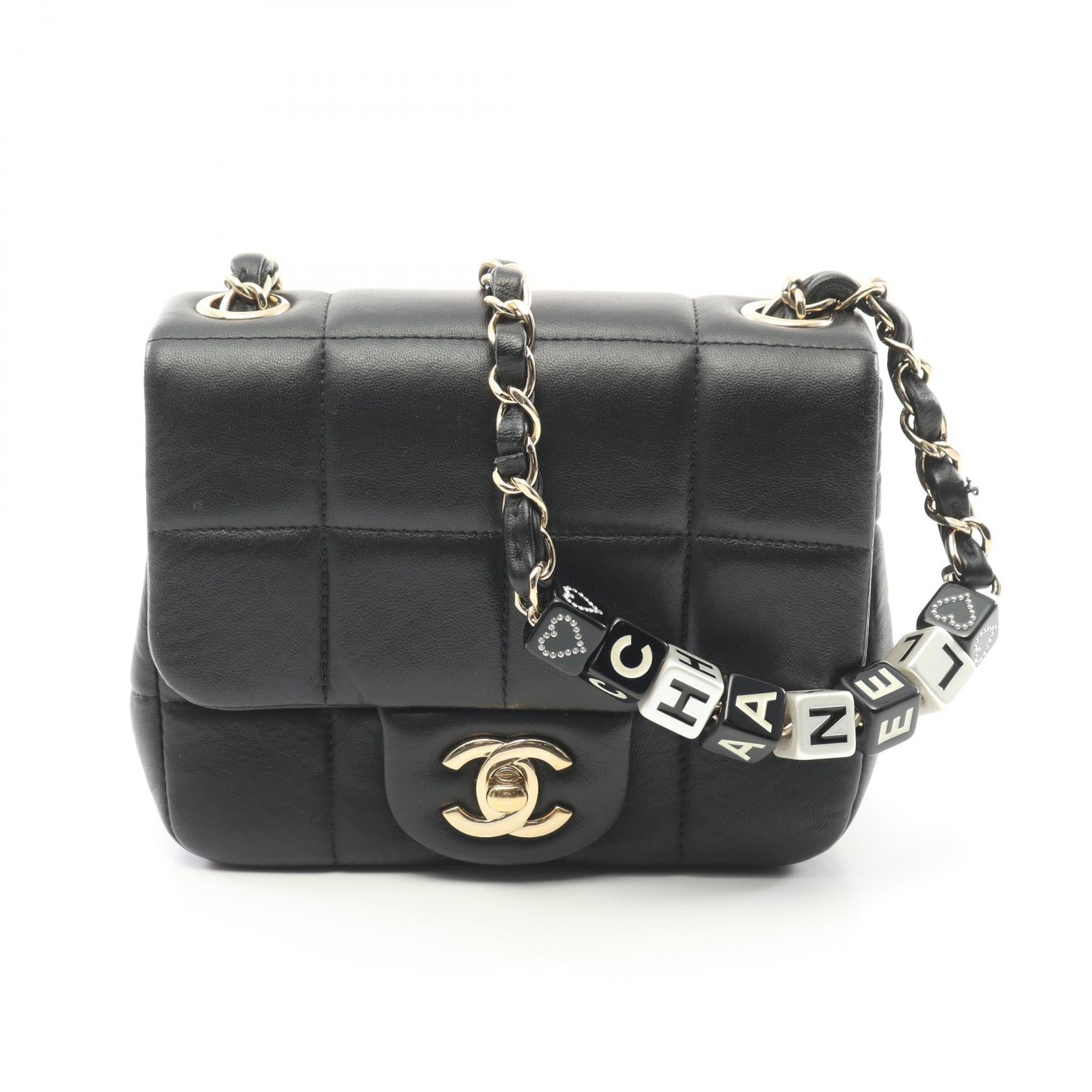 Chanel Lambskin Mini Flap Shoulder Bag Black