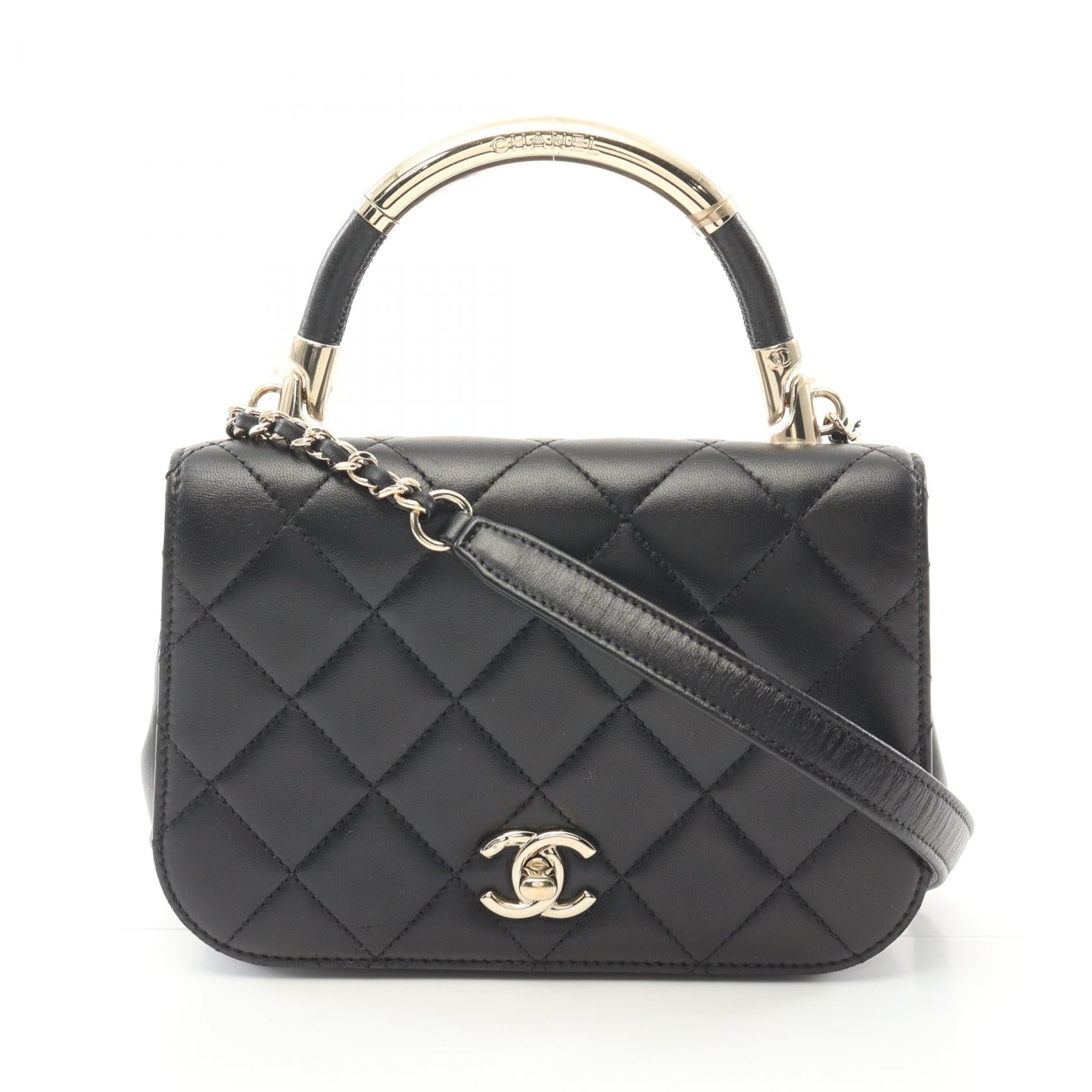 Chanel Lambskin Matelasse Top Handle Bag A93752