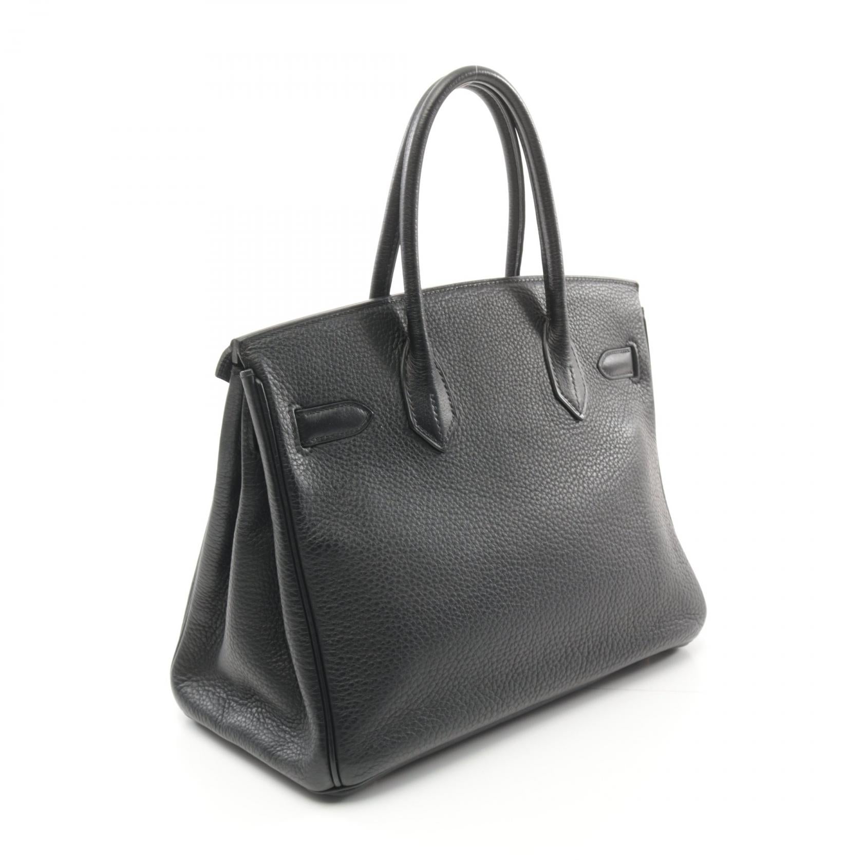 Hermes Birkin 30 Leather Handbag Black