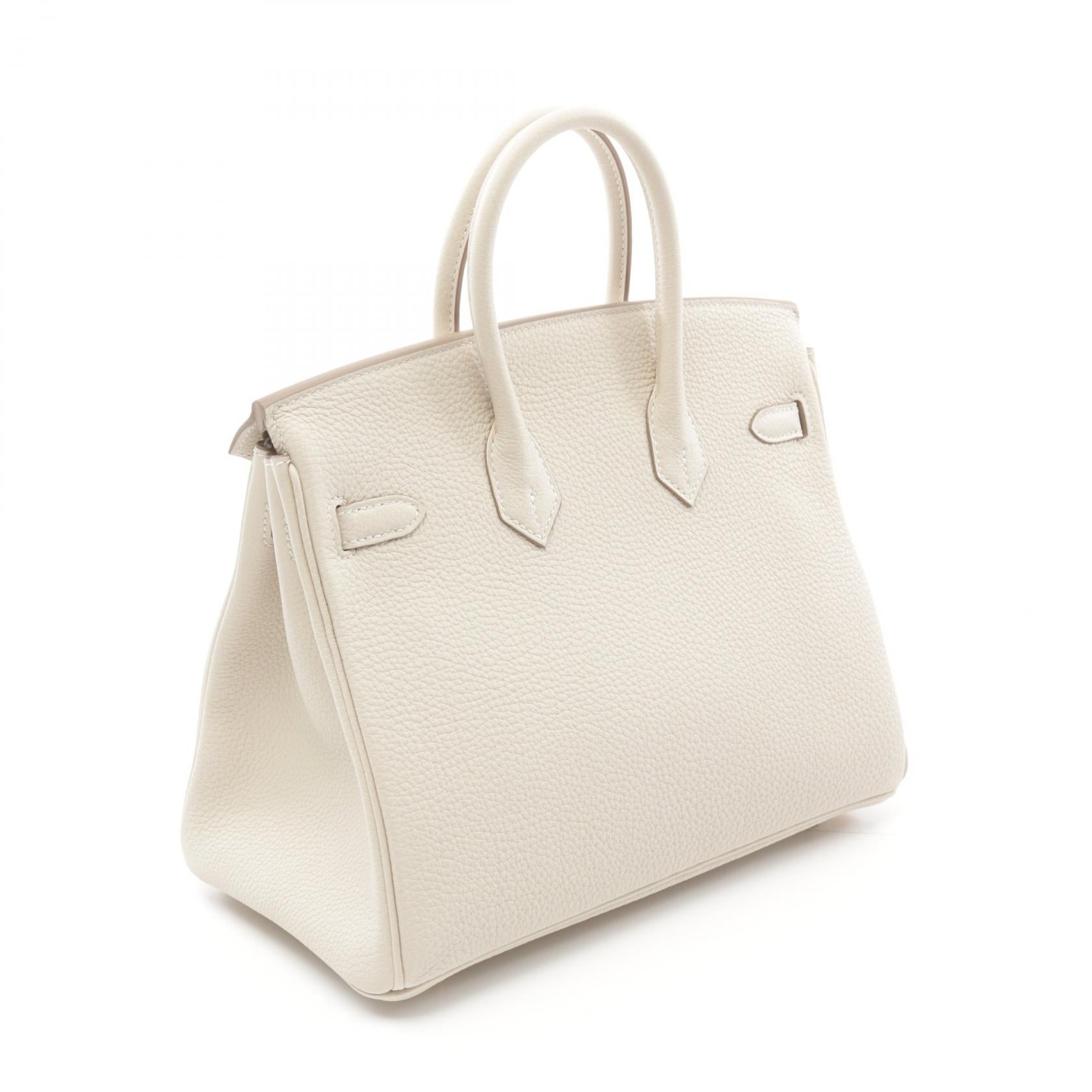 Hermes Birkin 25 Togo Handbag White