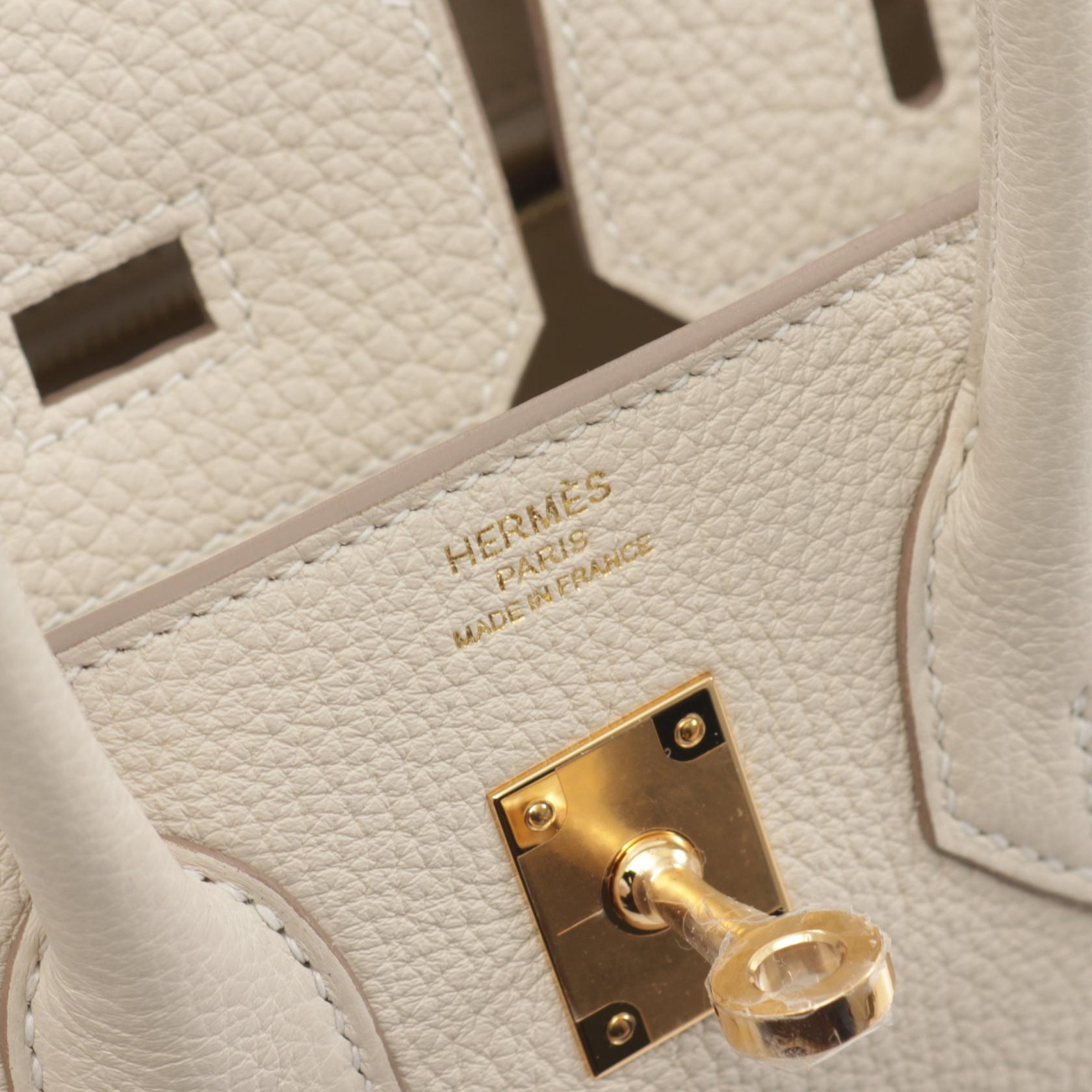 Hermes Birkin 25 Togo Handbag White