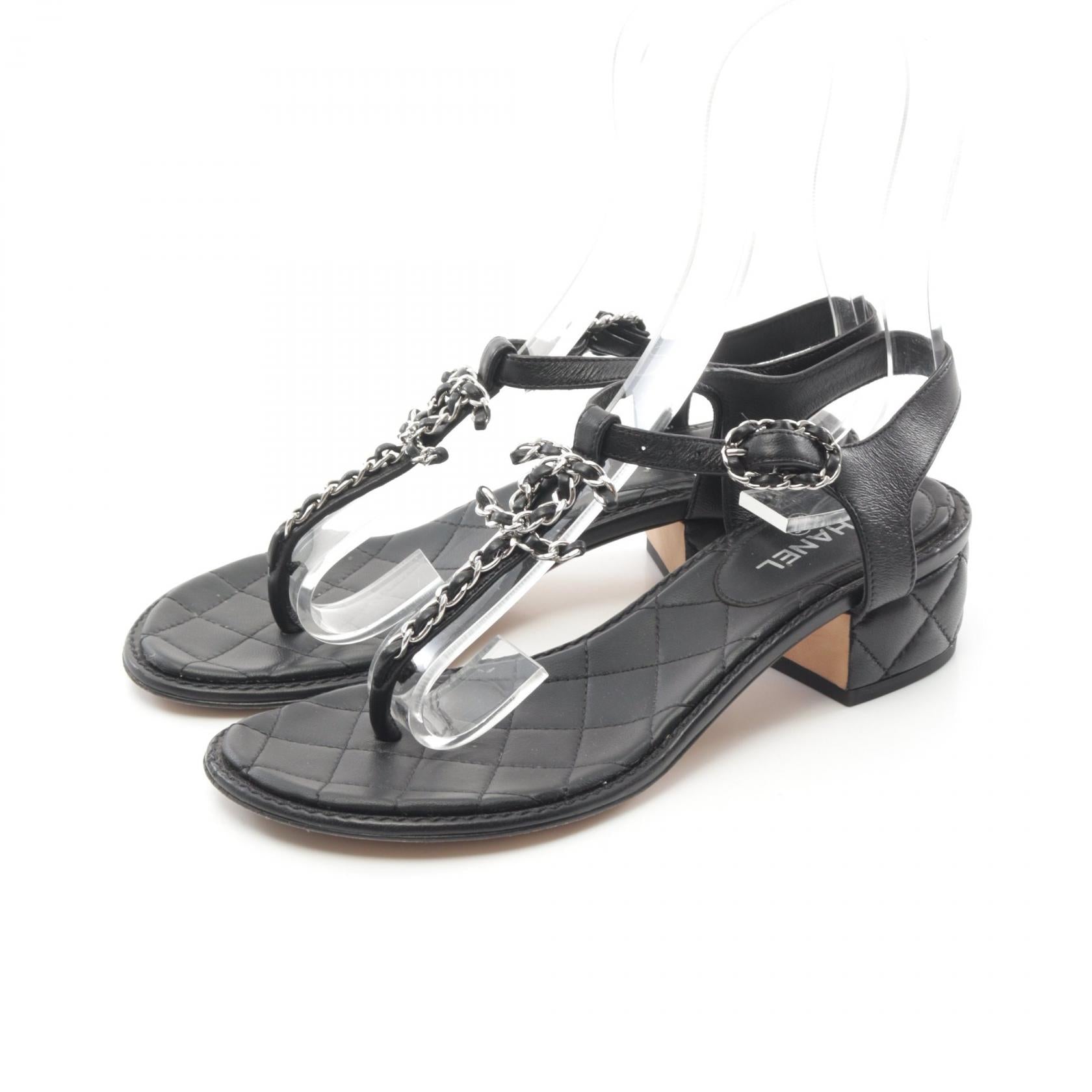 Chanel Coco Mark Leather Sandals G31463