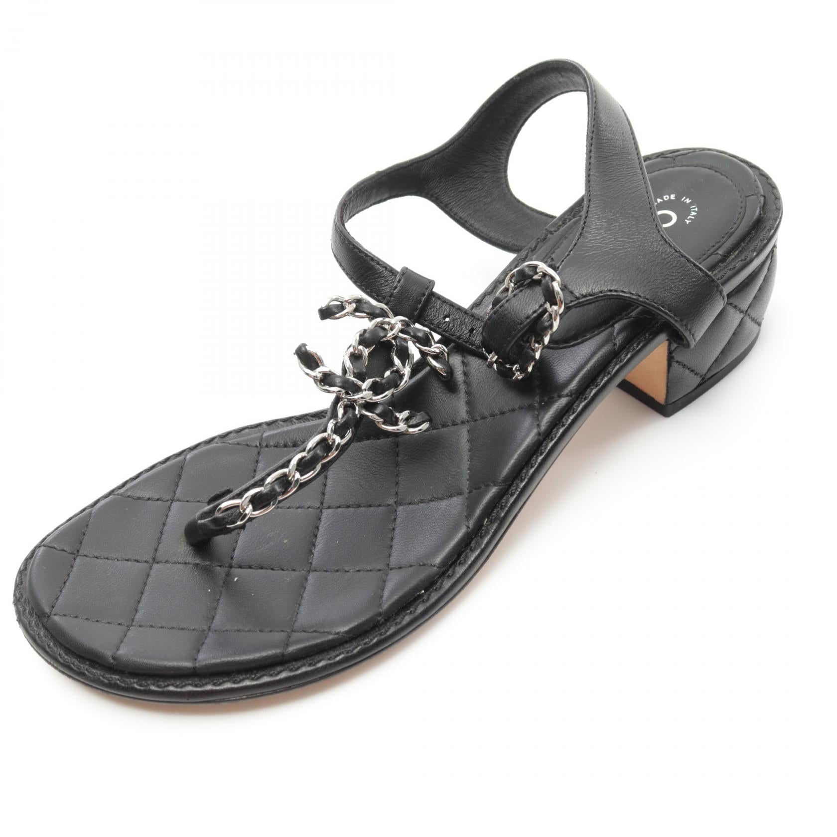 Chanel Coco Mark Leather Sandals G31463