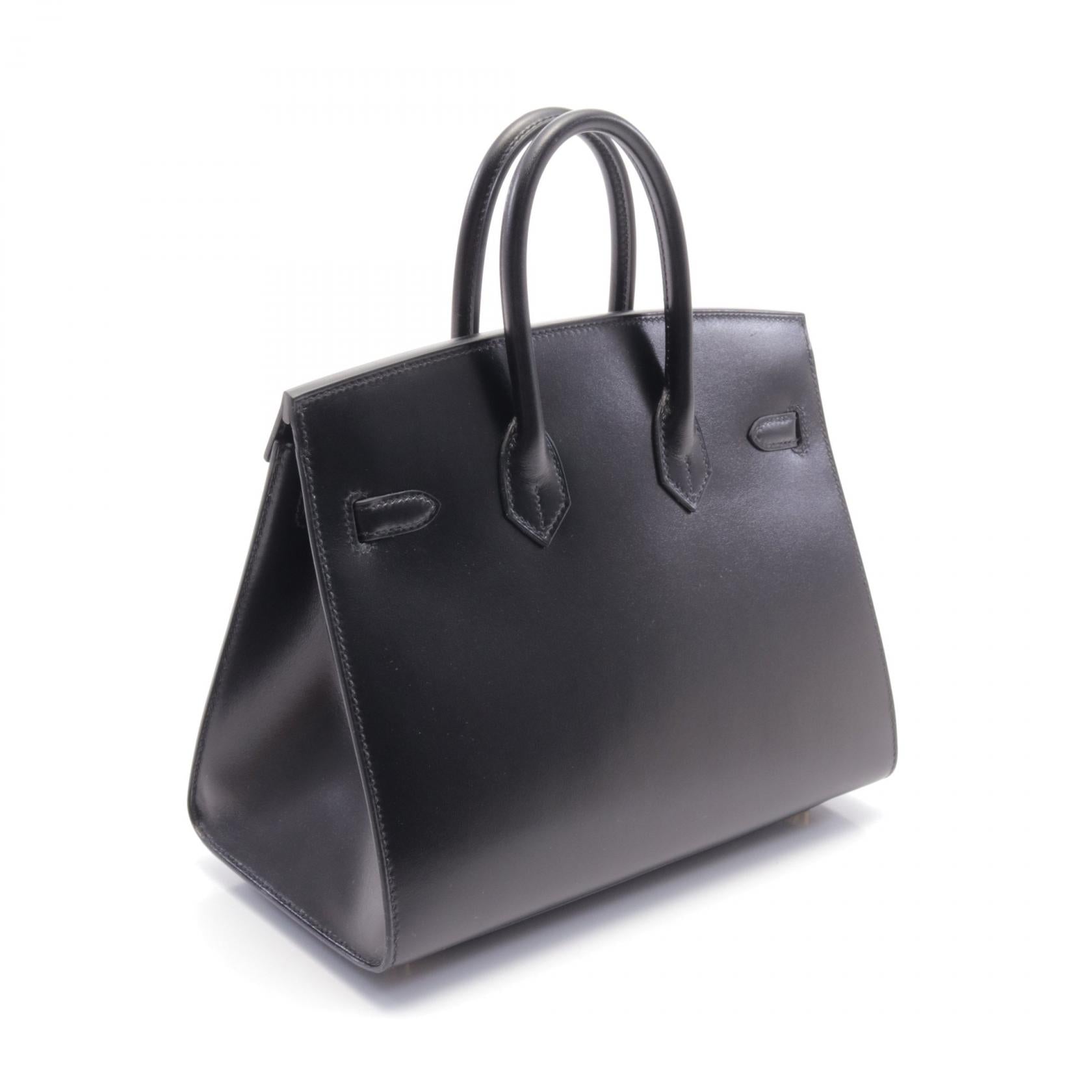 Hermes Birkin Sellier 25 Handbag Black Leather