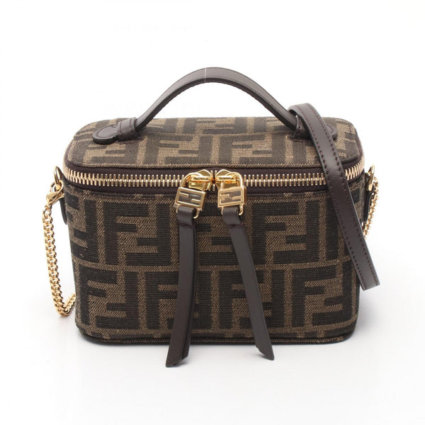 FENDI Zucca Canvas Leather Handbag
