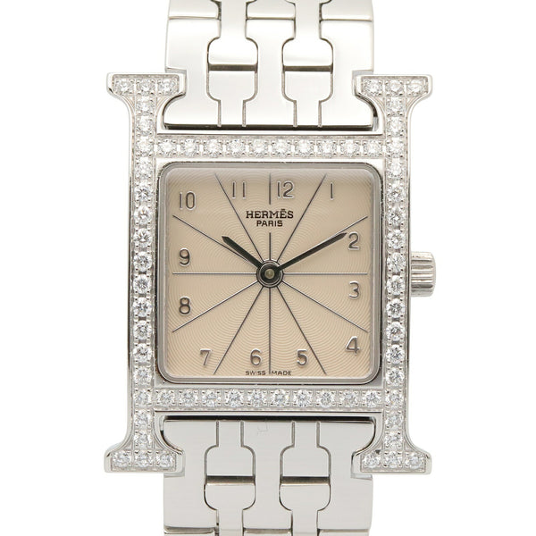 Hermes H Watch Stainless Steel Diamond Watch