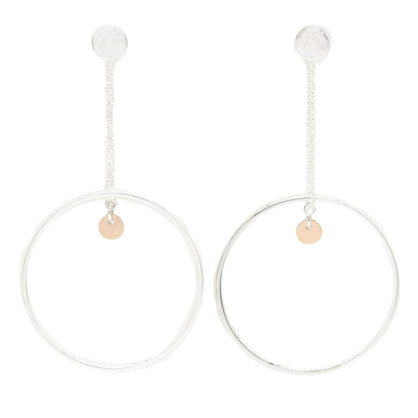 Hermes Escribs Hoop Silver925 Au750 Earrings