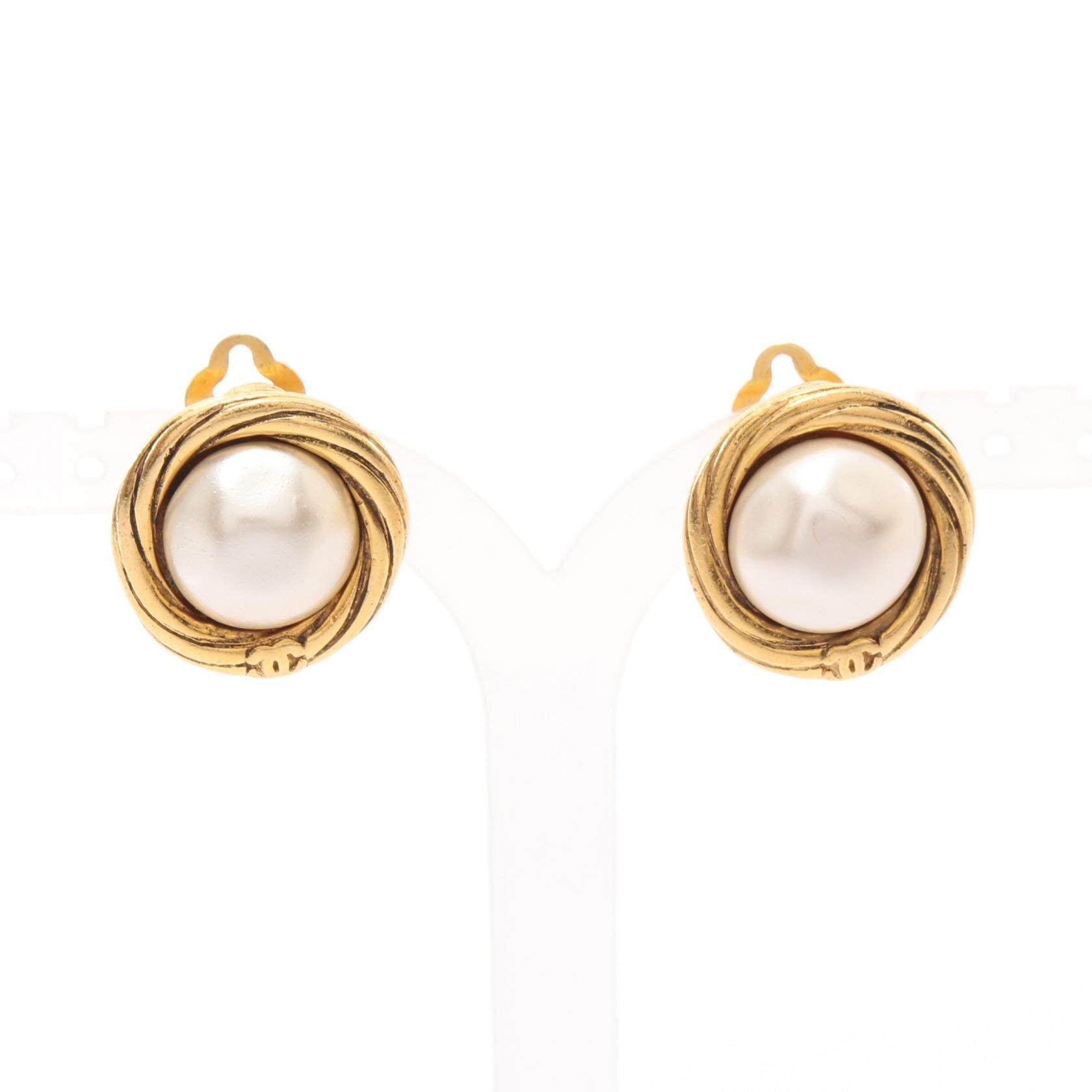 Chanel Pearl Earrings
