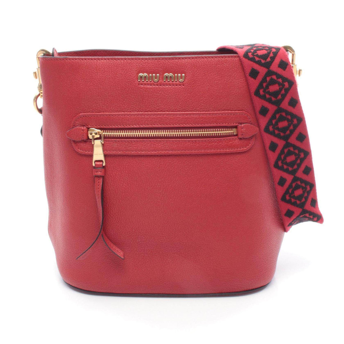 Miu Miu MADRAS Leather Shoulder Bag