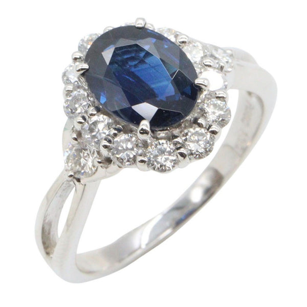 Sapphire Diamond Ring Pt900 Platinum