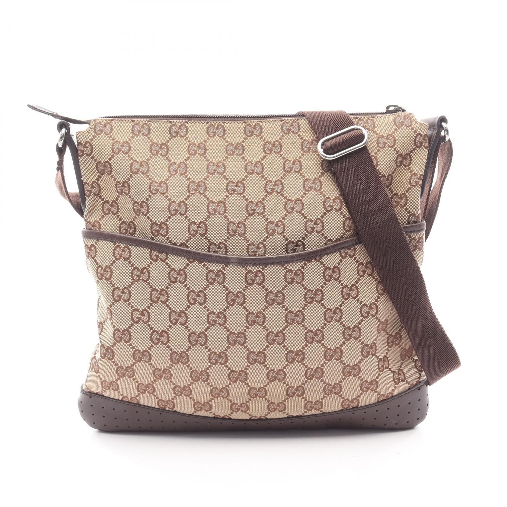 Gucci GG Canvas Leather Shoulder Bag