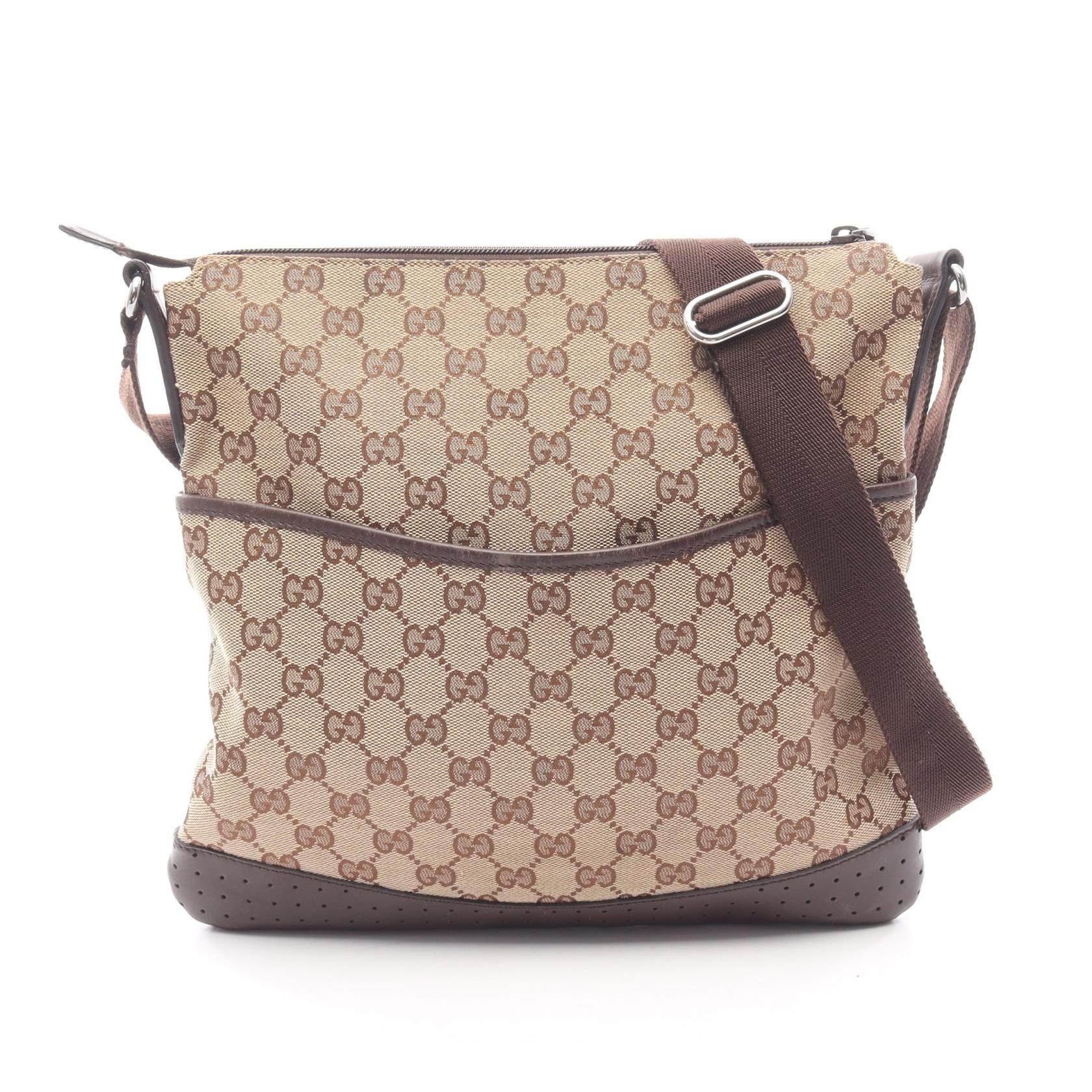 Gucci GG Canvas Leather Shoulder Bag