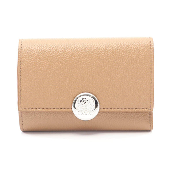 Loewe Pebble Small Vertical Wallet Leather Trifold Wallet