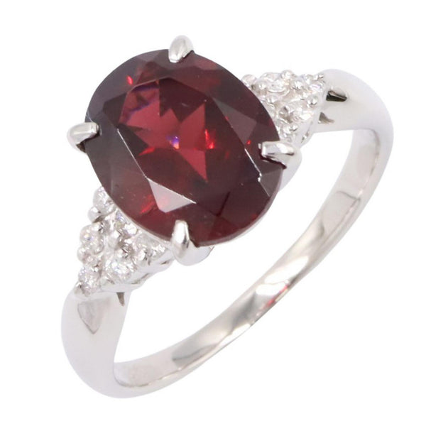 JEWELRY Platinum Garnet Diamond Ring