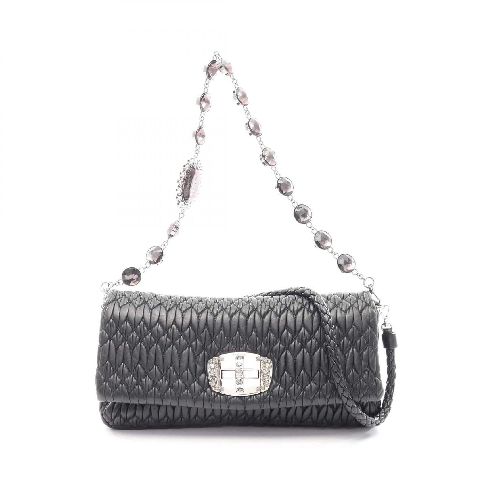 Miu Miu NAPPA CRYSTAL Leather Shoulder Bag