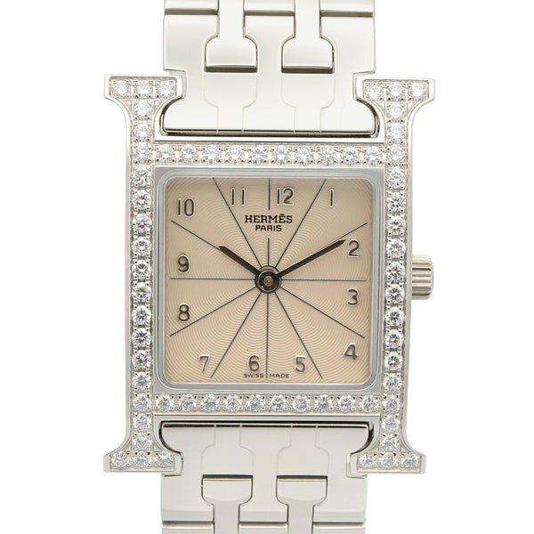 Hermes H Watch Steel Diamond Watch