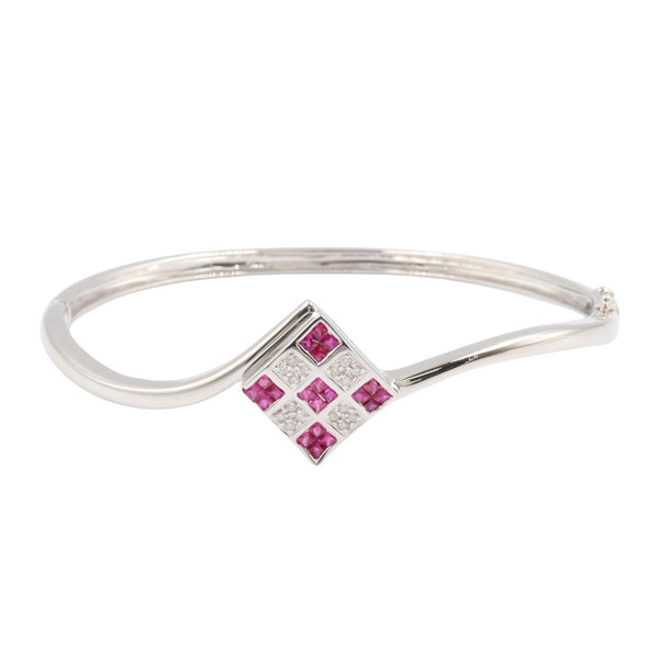 JEWELRY Au750 White Gold Ruby Diamond Bracelet