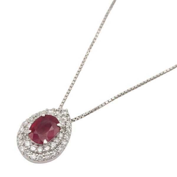 JEWELRY Platinum Ruby Diamond Necklace
