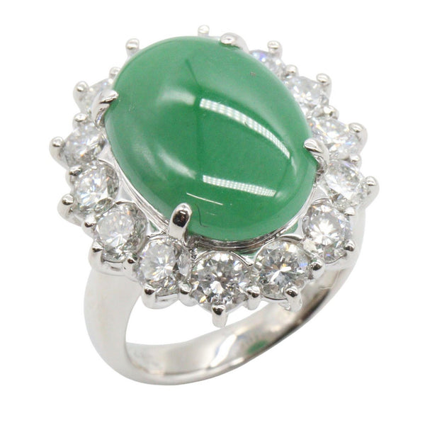 JEWELRY Pt900 Platinum Jade Diamond Ring