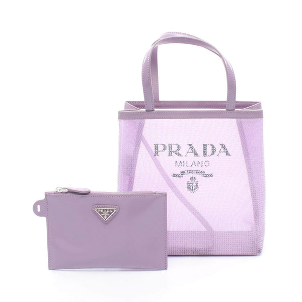 Prada RETE PAILLETTES leather mesh tote bag