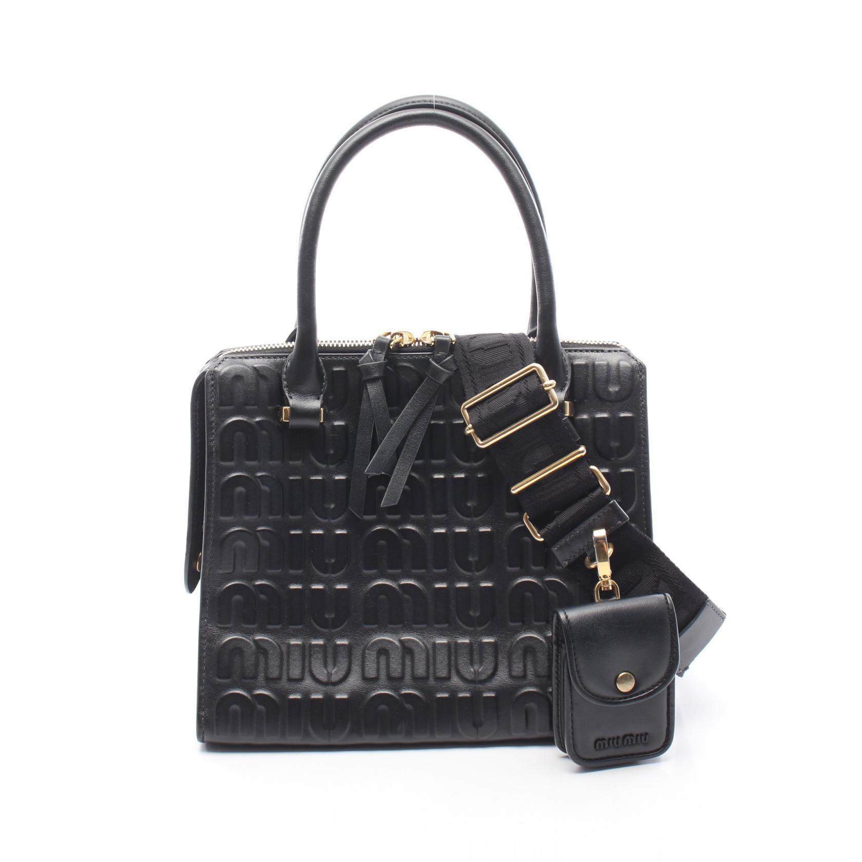 Miu Miu Embossed Logo Leather 2way Handbag