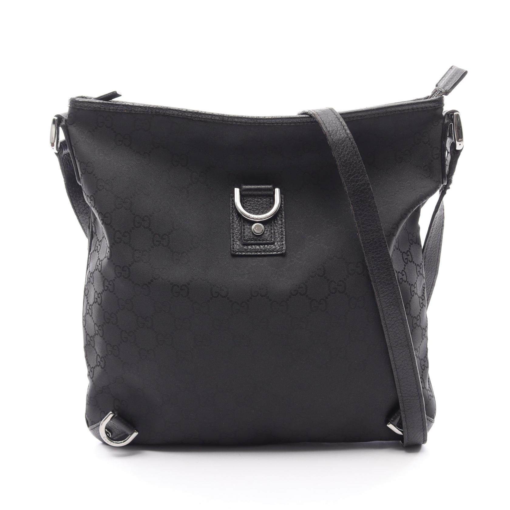 Gucci GG Abby Nylon Leather Shoulder Bag