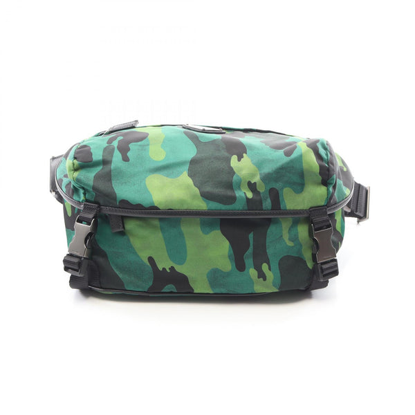 Prada TESSUTO CAMOUFL nylon Saffiano leather shoulder bag