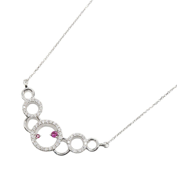Au750 White Gold Ruby Diamond Necklace
