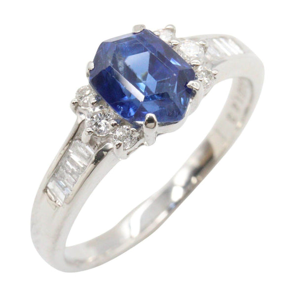 JEWELRY Pt950 Platinum Sapphire Diamond Ring