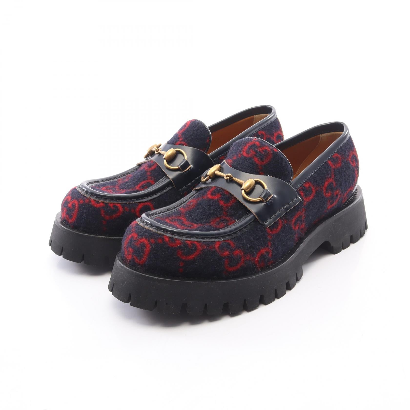 Gucci GG Wool Leather Loafers