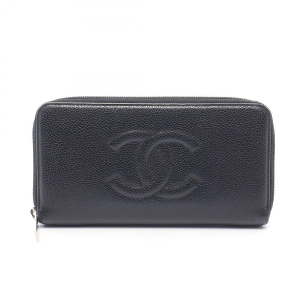 Chanel Coco Mark Grained Calfskin Long Wallet