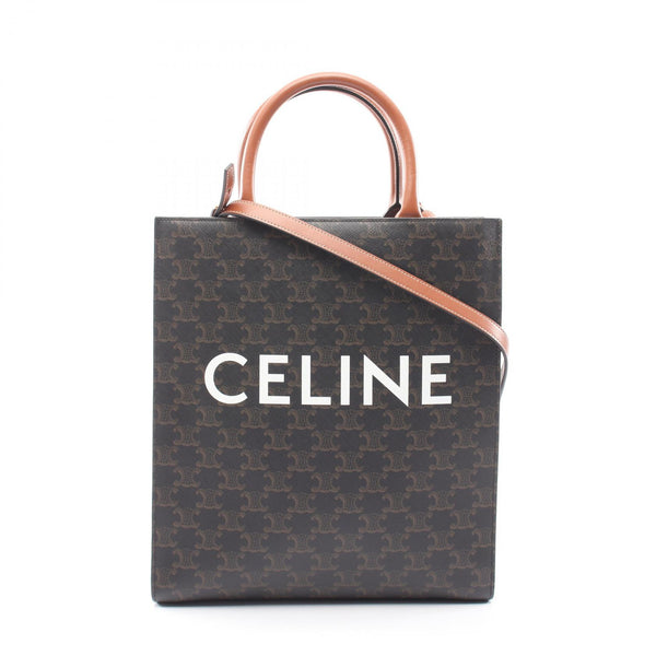 CELINE Small Vertical Cabas Triomphe Coated Canvas Tote Bag