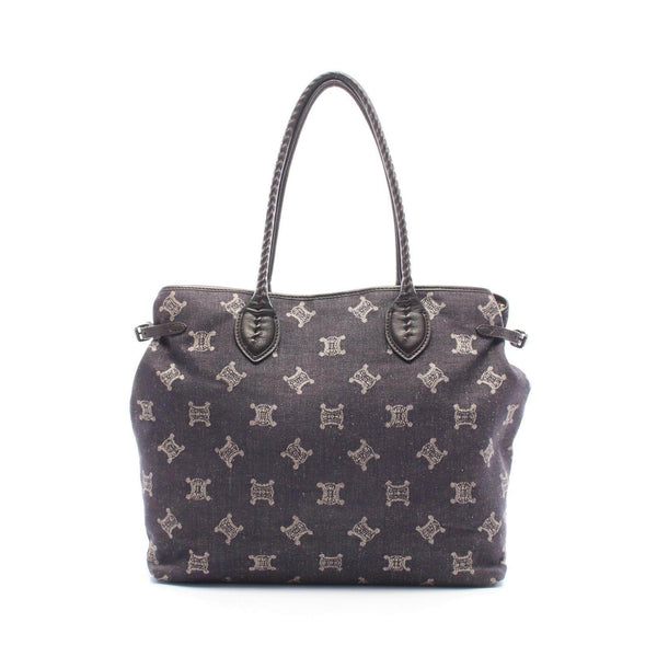 CELINE Paris Macadam Denim Leather Tote Bag