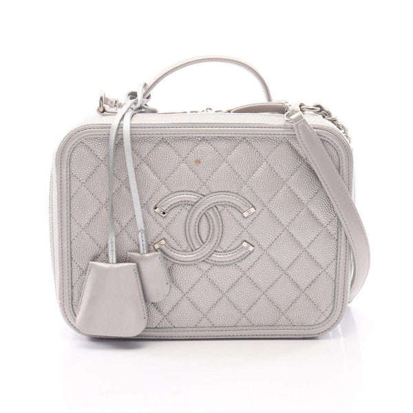 CHANEL CC Filigree Caviar Skin Shoulder Bag