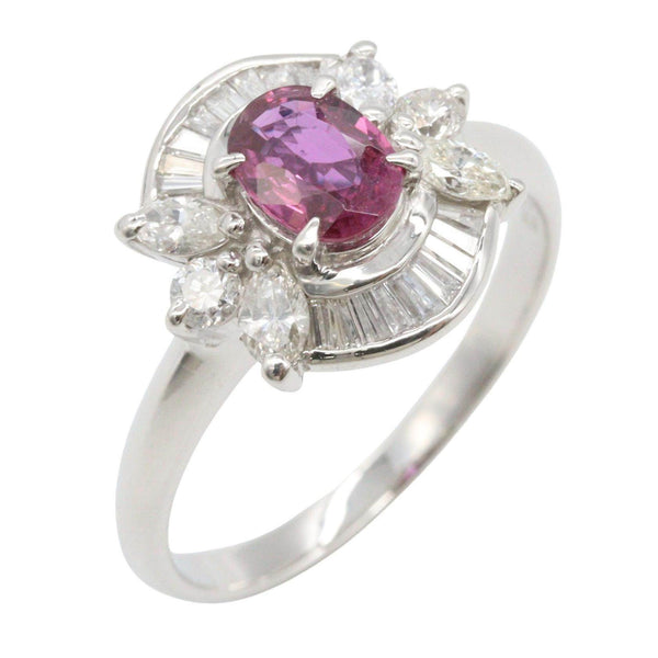 JEWELRY Pt900 Platinum Ruby Diamond Ring