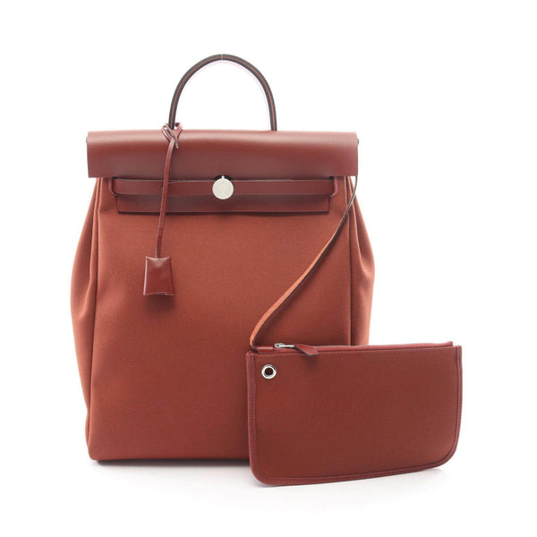 Hermes Herbag Zip Ad PM Toile H Vache Hunter backpack