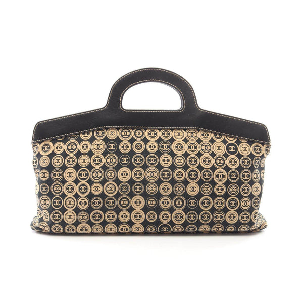 CHANEL Coco Mark Leather Cotton Handbag