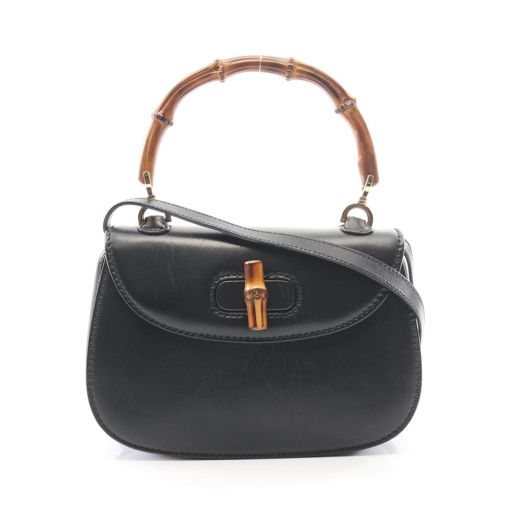 Gucci Bamboo 2way Leather Handbag
