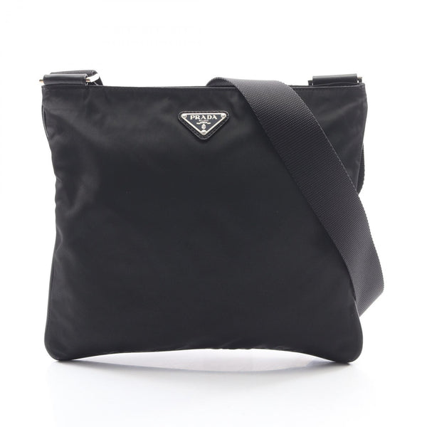 Prada Triangle Logo Nylon Saffiano Leather Shoulder Bag
